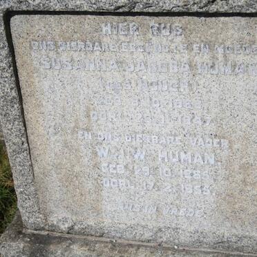HUMAN W.J.W. 1865-1955 &amp; Susanna Jacoba HOUGH 1868-1947