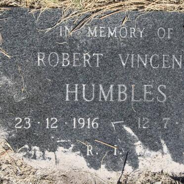 HUMBLES Robert Vincent 1916-1967