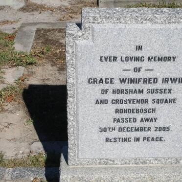 IRWIN Grace Winifred -2005