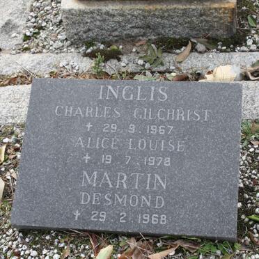 INGLIS Charles Gilchrist -1967 &amp; Alice Louise -1978 :: INGLIS Martin Desmond -1968