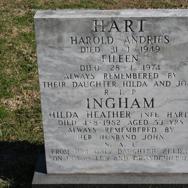 INGRAM Harold Andries -1949 &amp; Eileen -1974 :: INGRAM Hilda Heather nee HART -1982