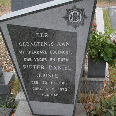 JOOSTE Pieter Daniel 1915-1973 &amp; Margaretha VAN WYK formerly JOOSTE 1924-2009
