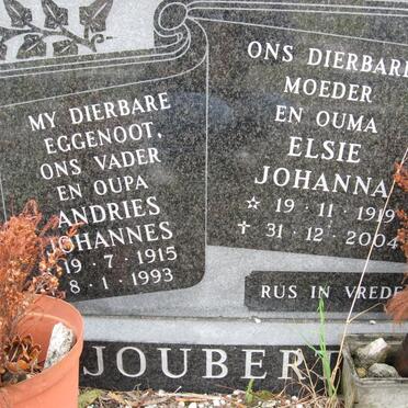 JOUBERT Andries Johannes 1915-1993 &amp; Elsie Johanna 1919-2004