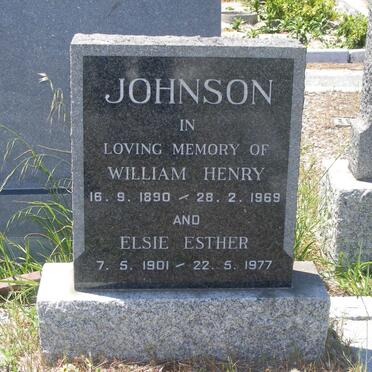JOHNSON William Henry 1890-1969 &amp; Elsie Esther 1901-1977