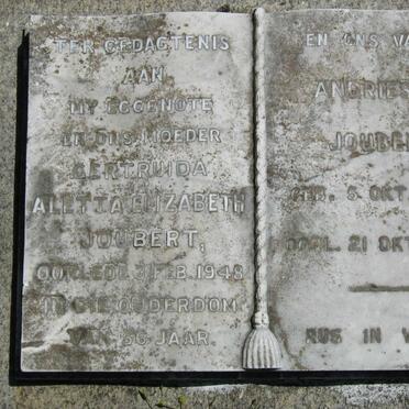 JOUBERT Andries J. 1882-1959 &amp; Gertruida Aletta Elizabeth -1948