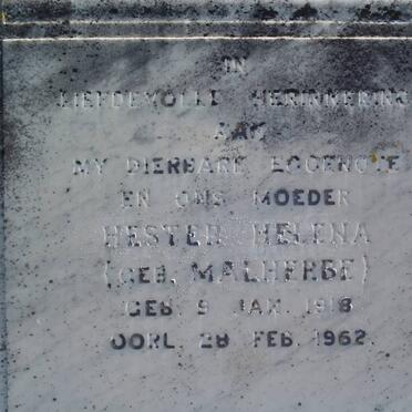 JOOSTE Hester Helena nee MALHERBE 1918-1962