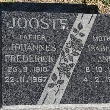 JOOSTE Johannes Frederick 1910-1967 &amp; Isabella Ann 1912-1970