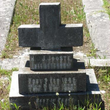 JOOSTE H.G.J. nee SETZKORN 1885-19?0