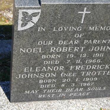 JOHNSON Noel Robert 1911-1966 &amp; Eleanor Fredricka TROTTER 1909-1967