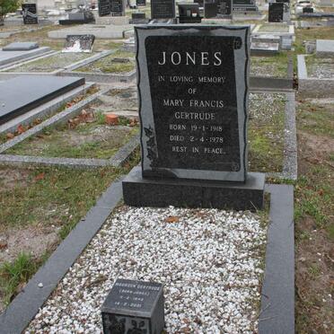 JONES Mary Francis Gertrude 1918-1978 :: JONES Maureen Gertrude 1942-2001