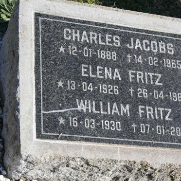 JACOBS Charles 1888-1965 :: FRITZ William 1930-2002 &amp; Elena 1926-1989 