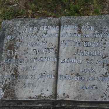 JACOBS Pieter Nickolas 1872-1943 &amp; Elsie 1870-1936