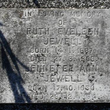 JEWELL Ruth Eveleen 1887-1960 :: JEWELL Jennefer Ann 1930-1964