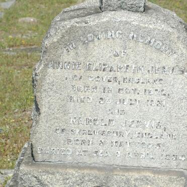 JERVIS Annie Elizabeth 1872-1931 :: JERVIS Harold 1875-1934