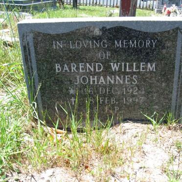 JOHANNES Barend Willem 1924-1997