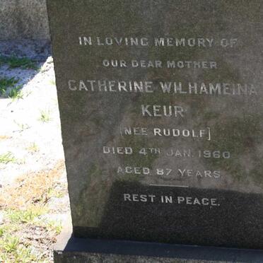 KEUR Catherine Wilhameina nee RUDOLF -1960