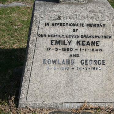 KEANE Rowland George 1910-1986 :: KEANE Emily 1860-1944
