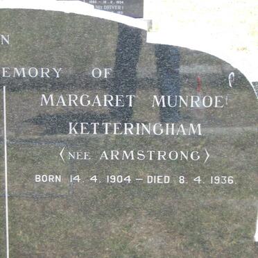 KETTERINGHAM Margaret Munroe nee ARMSTRONG 1904-1936