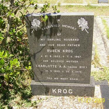 KROG Ruben 1903-1967 &amp; Charlotte A.A. RIX 1905-1970