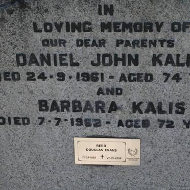 KALIS Daniel John -1961 &amp; Barbara -1962 :: REED Douglas Evans 1959-2008