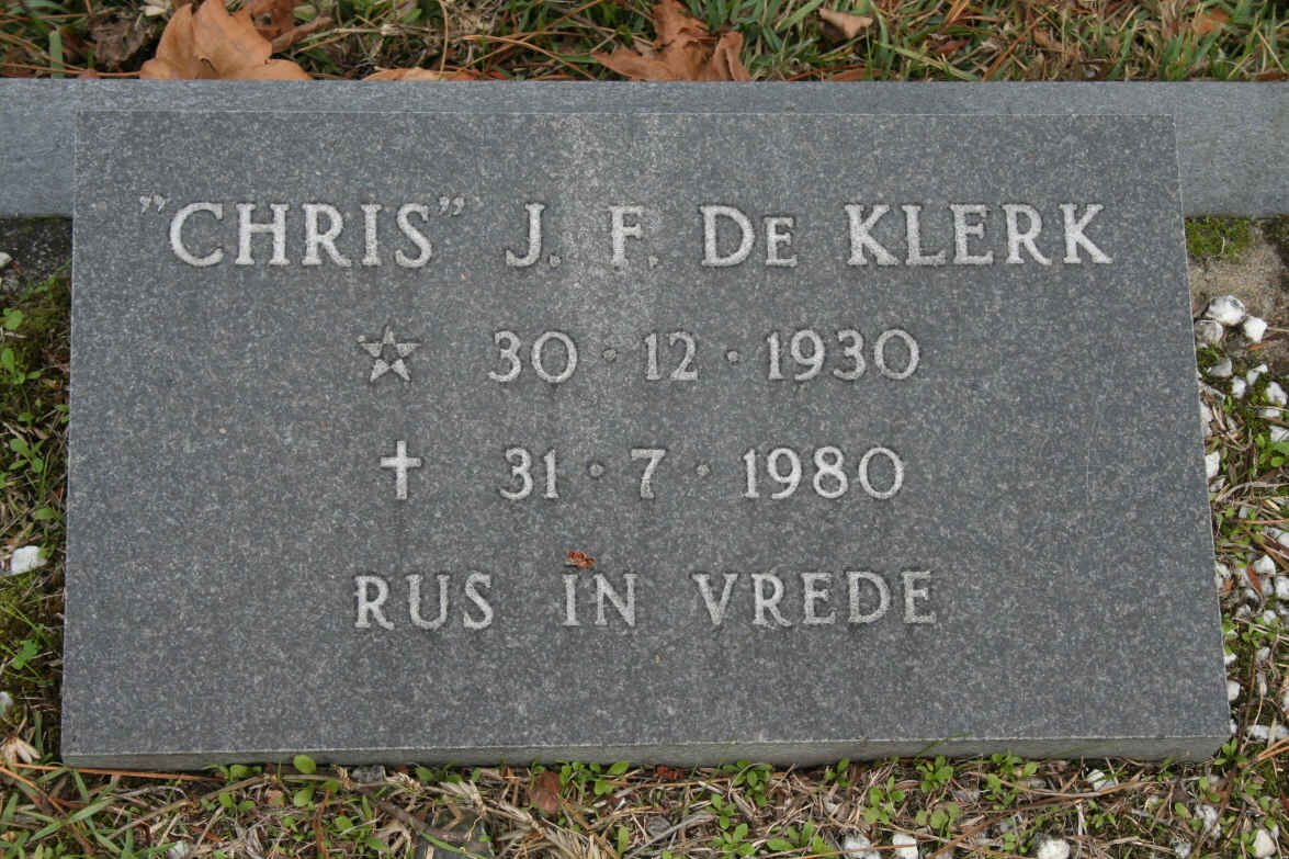 KLERK J.F., de 1930-1980