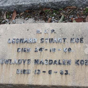 KOE Leonard Stuart -1960 &amp; Gwladys Magdalen -1963