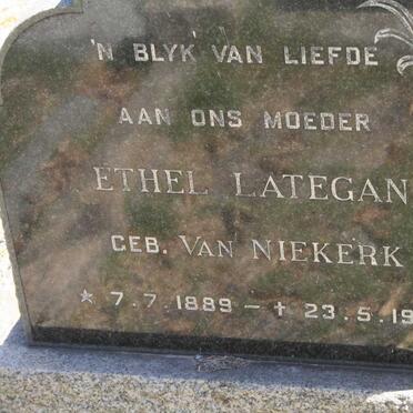 LATEGAN Ethel nee VAN NIEKERK 1889-1968