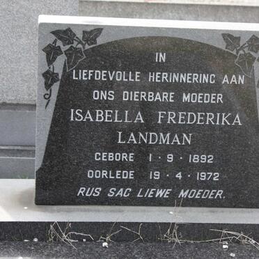 LANDMAN Isabella Frederika 1892-1972