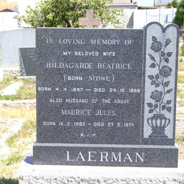 LAERMAN Maurice Jules 1895-1974 &amp; Hildagarde Beatrice STOWE 1897-1968