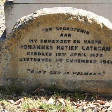 LATEGAN Johannes Retief 1872-1958