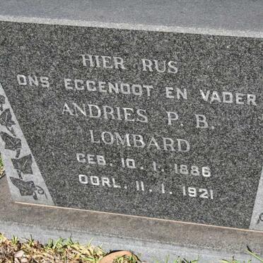 LOMBARD Andries P.B. 1886-1921