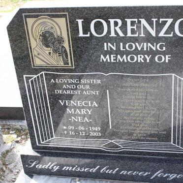 LORENZO Venecia Mary 1949-2003