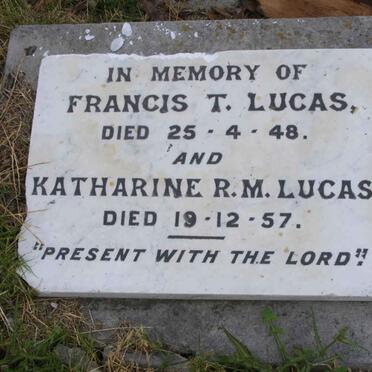 LUCAS Francis T. -1948 &amp; Katharine R.M. -1957