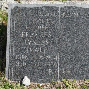 LYNESS Frances nee RAE 1904-1978