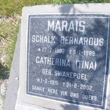 MARAIS Schalk Bernardus 1902-1989 &amp; Catherina SWANEPOEL 1910-2002