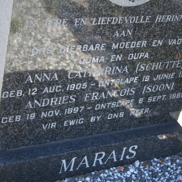MARAIS Andries Francois 1897-1969 & Anna Catharina SCHUTTE 1905-1968