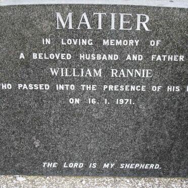 MATIER William Rannie -1971