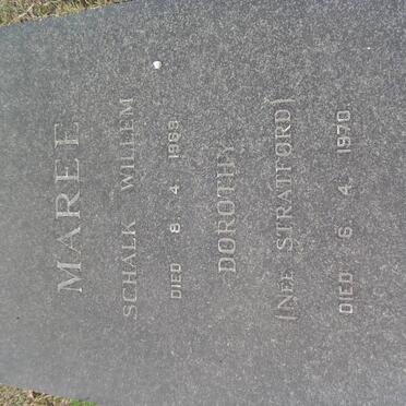 MAREE Schalk Willem -1969 & Dorothy STRATFORD -1970