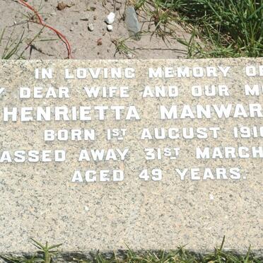 MANWARING Henrietta 1910-1960