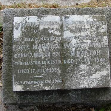 MARSTON John 1870-1934 & Eva Susannah -1945