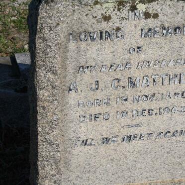 MATTHEE A.J.C. 1880-1943