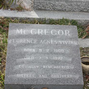 MCGREGOR Florence Agnes Vivian 1900-1972
