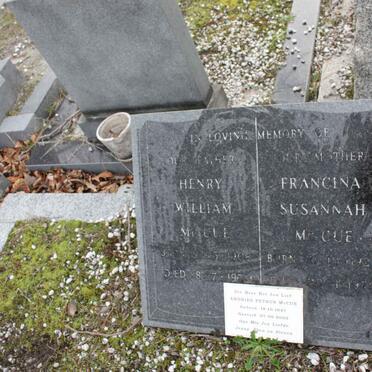 MCCUE Henry William 1906-1978 & Francina Susannah 1920-1979 :: MCCUE Andries Petrus 1947-2005 _1