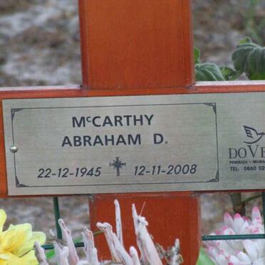 MCCARTHY Abraham D. 1945-2008