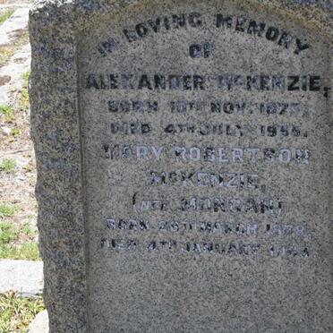 MCKENZIE Alexander 1875-1955 & Mary Robertson MORGAN 1878-1963