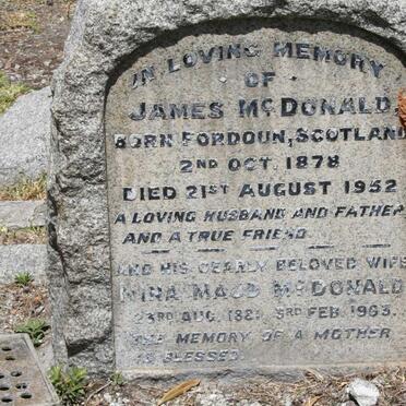 MCDONALD James 1878-1952 & Nina Maud 1881-1963