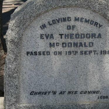 MCDONALD Eva Theodora -1962