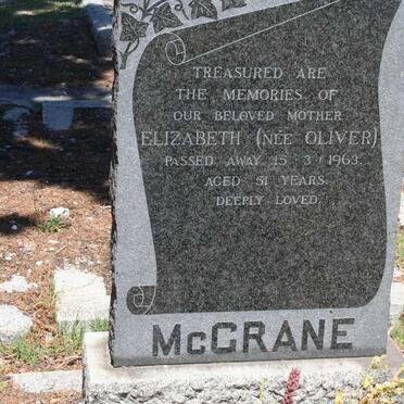 MCGRANE Elizabeth nee OLIVER -1963 