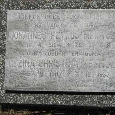 MEINTJES Johannes Petrus 1904-1985 & Gezina Christina 1907-1987
