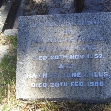 MILLS William -1957 & Hannah Jane -1960